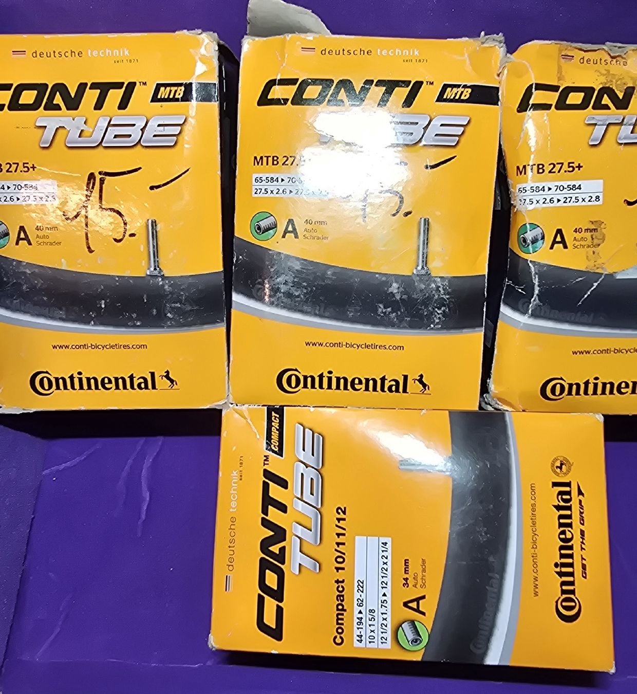 Continental Pezzi di ricambio: 4x Continental Fahrradschläuche – Nuovo e nell'imballaggio originale da Wangs venduto da Restposten.Garage 2