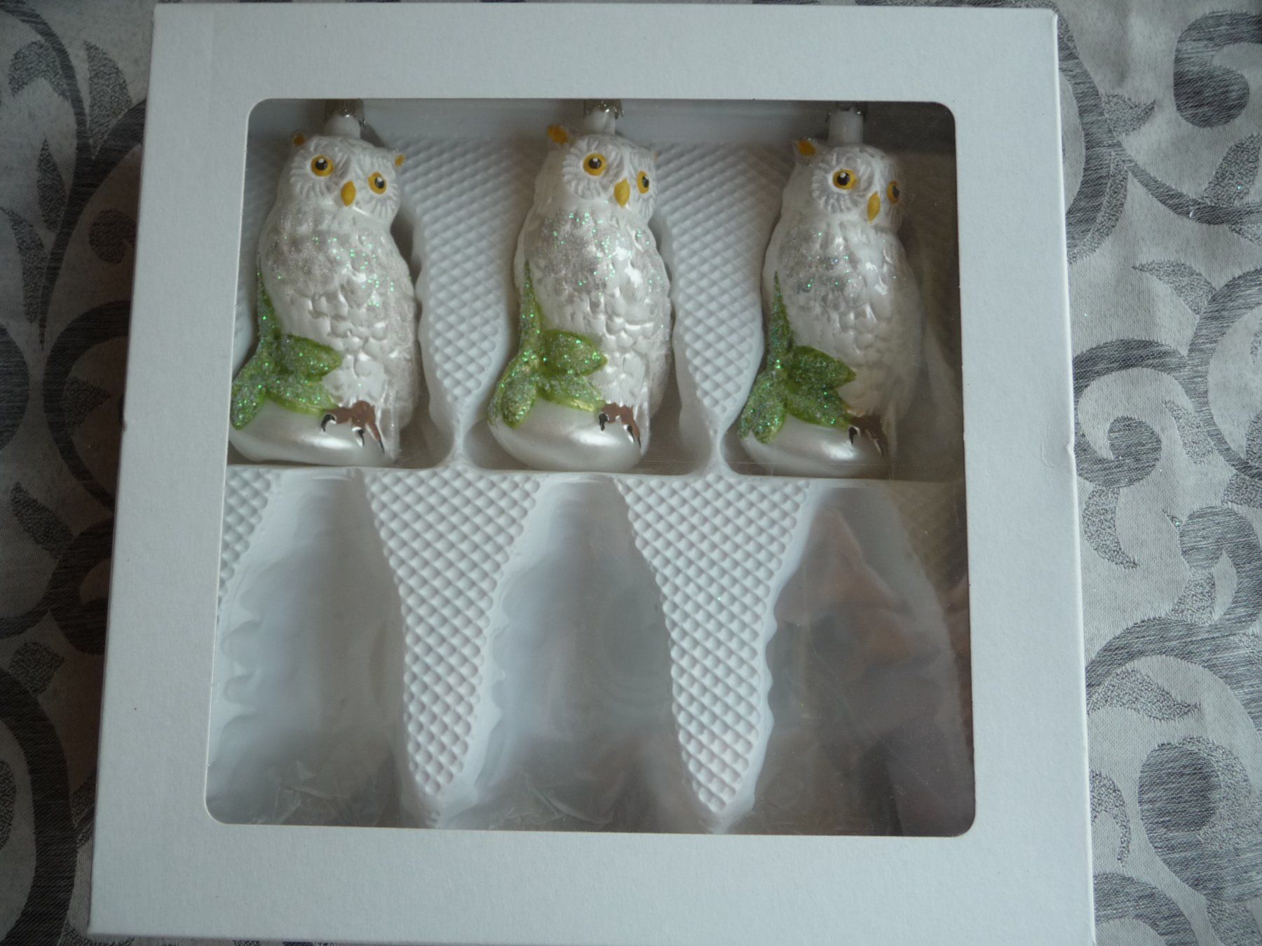 Tutte le decorazioni: 3 Eulen Eule Vogel Christbaumschmuck – Nuovo e nell'imballaggio originale da Alpnach Dorf venduto da marvo 8