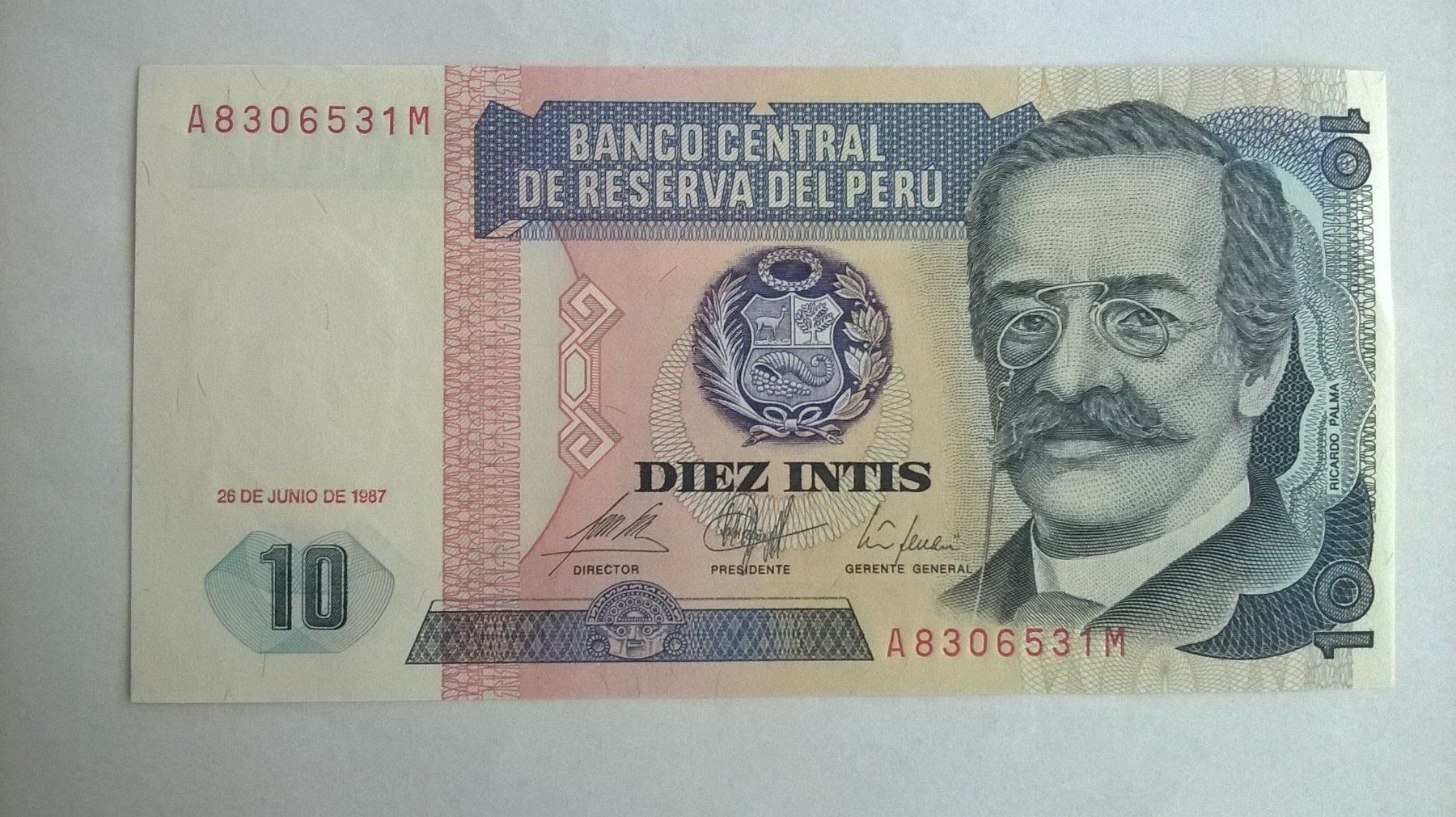 Banconote: Billet banque Pérou 10 Intis 26/07/1987 UNC – Nuovo (secondo la descrizione) da Fontainemelon venduto da cathare67