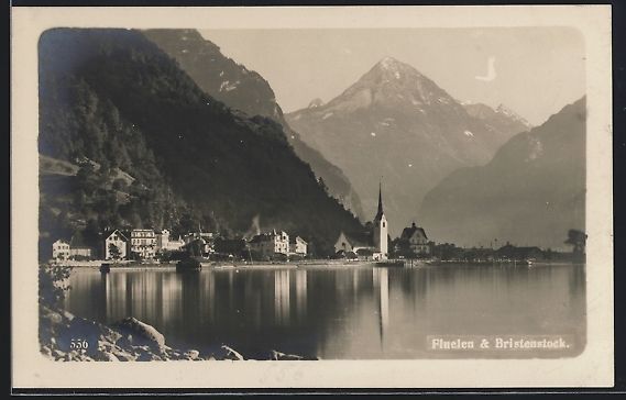 Cartoline postali: Flüelen, Teilansicht mit Bristenstock – Usato da Berlin venduto da bartko-reher