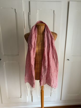 WOOLRICH - Schal rot-weiss gestreift