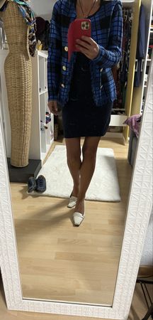 Blaue Strickjacke mit S/M inkl.blau Kleid Top Zustand!