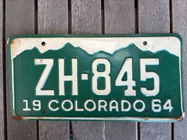 Original US Kontrollschild Colorado (ZH-845)