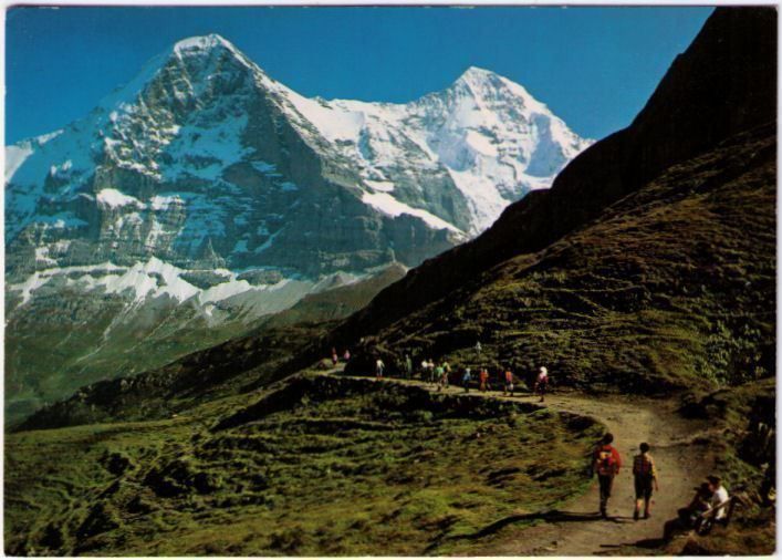 Cartoline postali: Grindelwald - Jungfraujoch + Mönch – Usato da Binningen venduto da Mountainrider