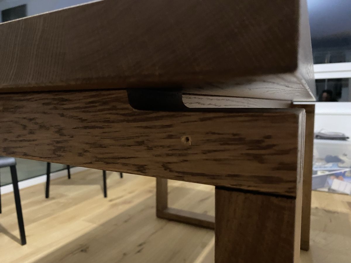 Tavoli: Table en chêne teinté brun 140x85 – Usato da Champagne venduto da Ychnaval 2