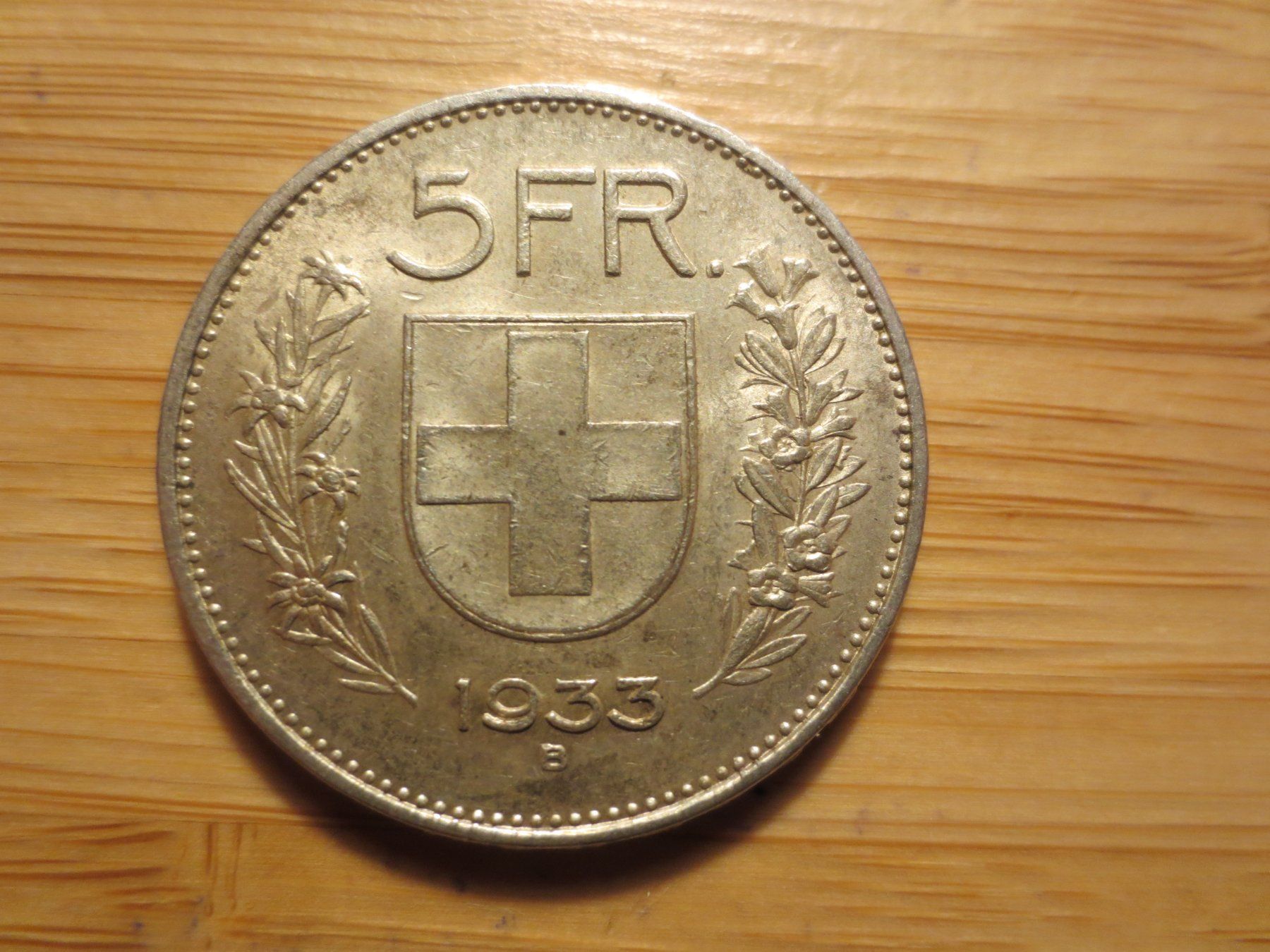 Toutes les monnaies: 5 Fr Silbermünze 1933 – D'occasion à Weier im Emmental par waefler03