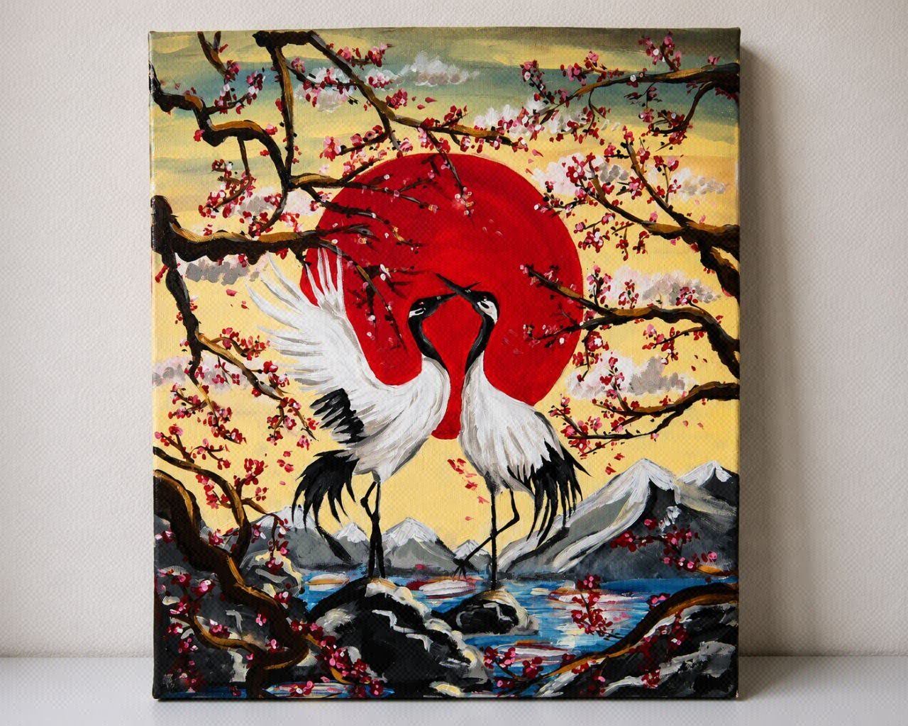 Dipinti: Gemälde Kranichen im japanischen Style 50x40 – Nuovo (secondo la descrizione) da Oensingen venduto da ale_ftv9