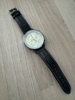 Herren Uhr Automatik Lederarmband silberfarben guter Zustand