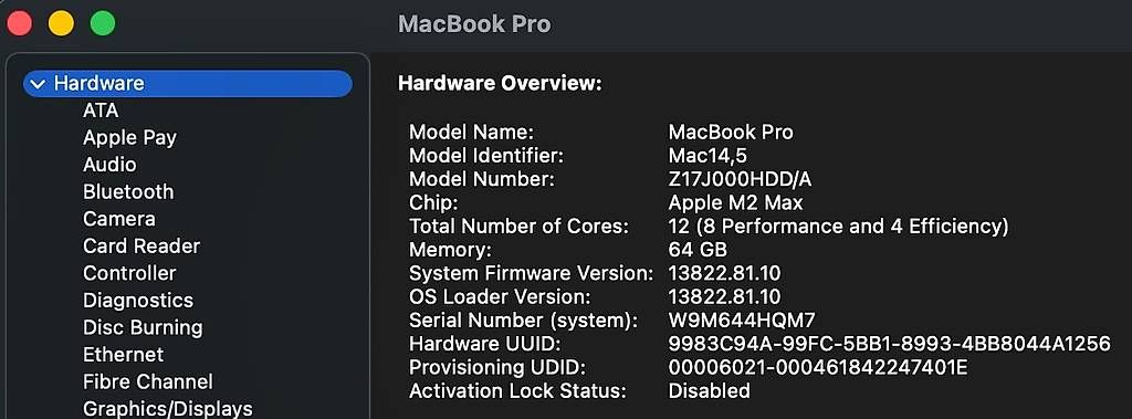 Notebook: Apple MacBook Pro 14" M2 Max 64GB, 2TB SSD – Usato da Benken ZH venduto da dan_wm7m 1