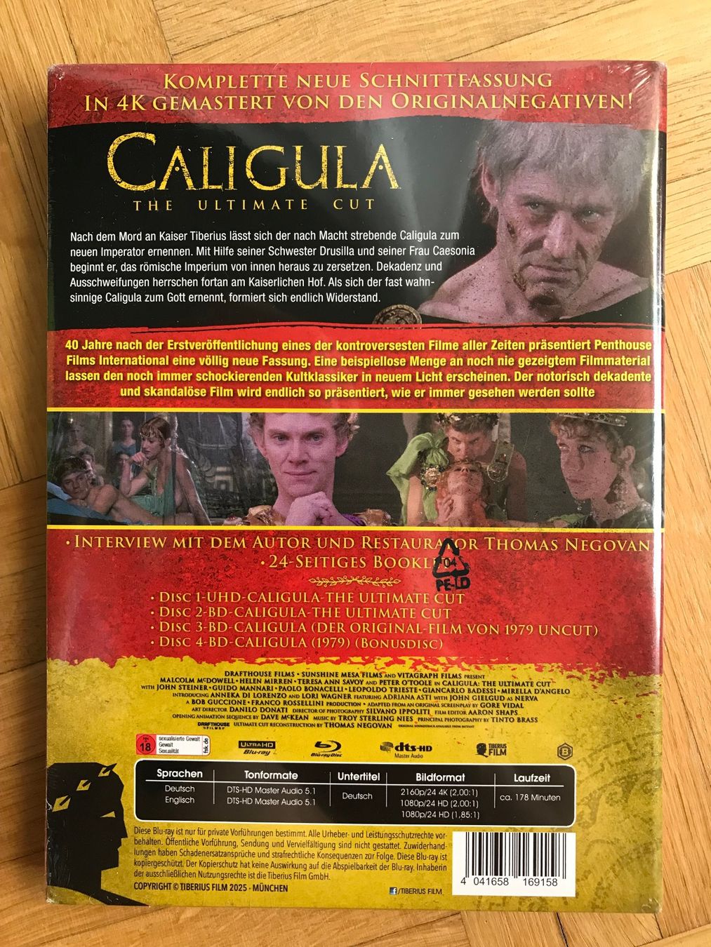 Tutti i DVDs: Caligula - 4-Disc Ultimate Cut Mediabook - 4K UHD + Blu-ray – Nuovo e nell'imballaggio originale da Zürich venduto da Malcom 1
