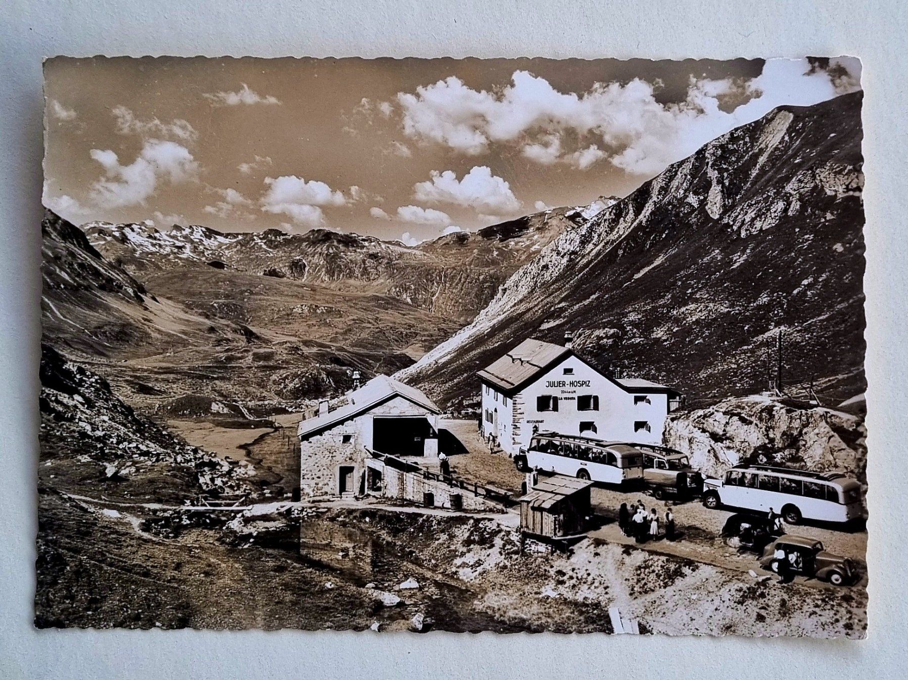 Cartoline postali: Julierpass - Hospiz - Postauto Parade SAURER – Usato da Rothrist venduto da RROENK