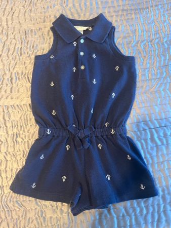 RALPH LAUREN Sommerstrampler aus Baumwolle dunkelblau Gr. 9m