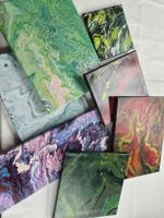 7 Acryl Pouring Leinwandbilder Set verschiedene Grössen