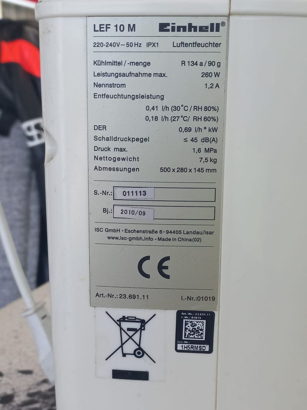 Einhell Déshumidificateurs: Luftentfeuchter Einhell LEF 10M – D'occasion à Ranflüh par agrarmech 1