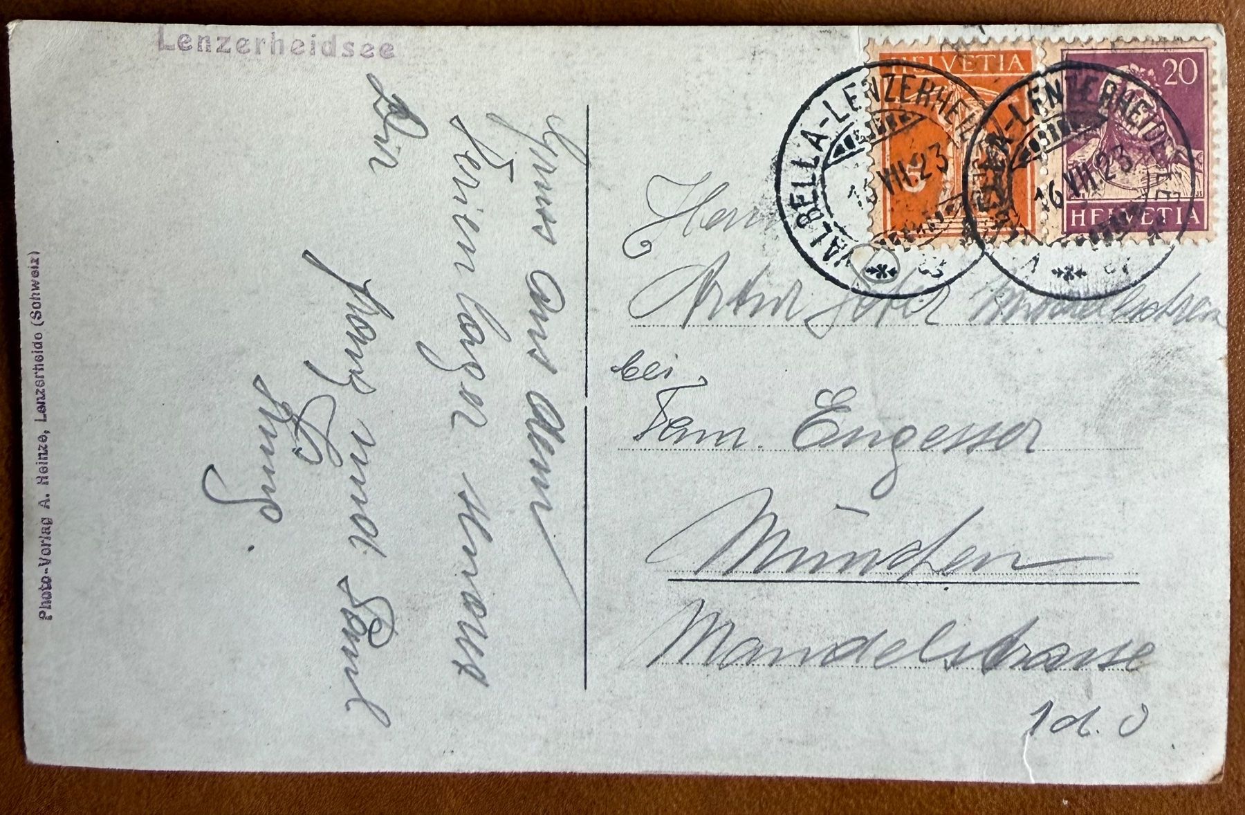 Cartoline postali: Lenzerheide - See 1923 – Usato da Lutry venduto da Ediego 1
