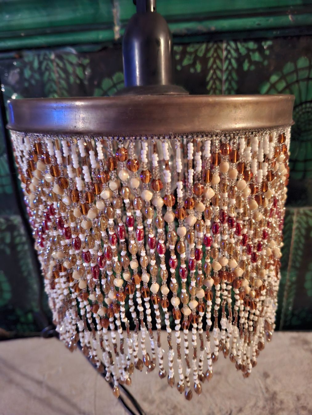 Kronleuchter & Deckenlampen: Wunderschönr Retro Lampe Perlenbehang,einzigartiges Design – Gebraucht aus Otelfingen von silver-moon