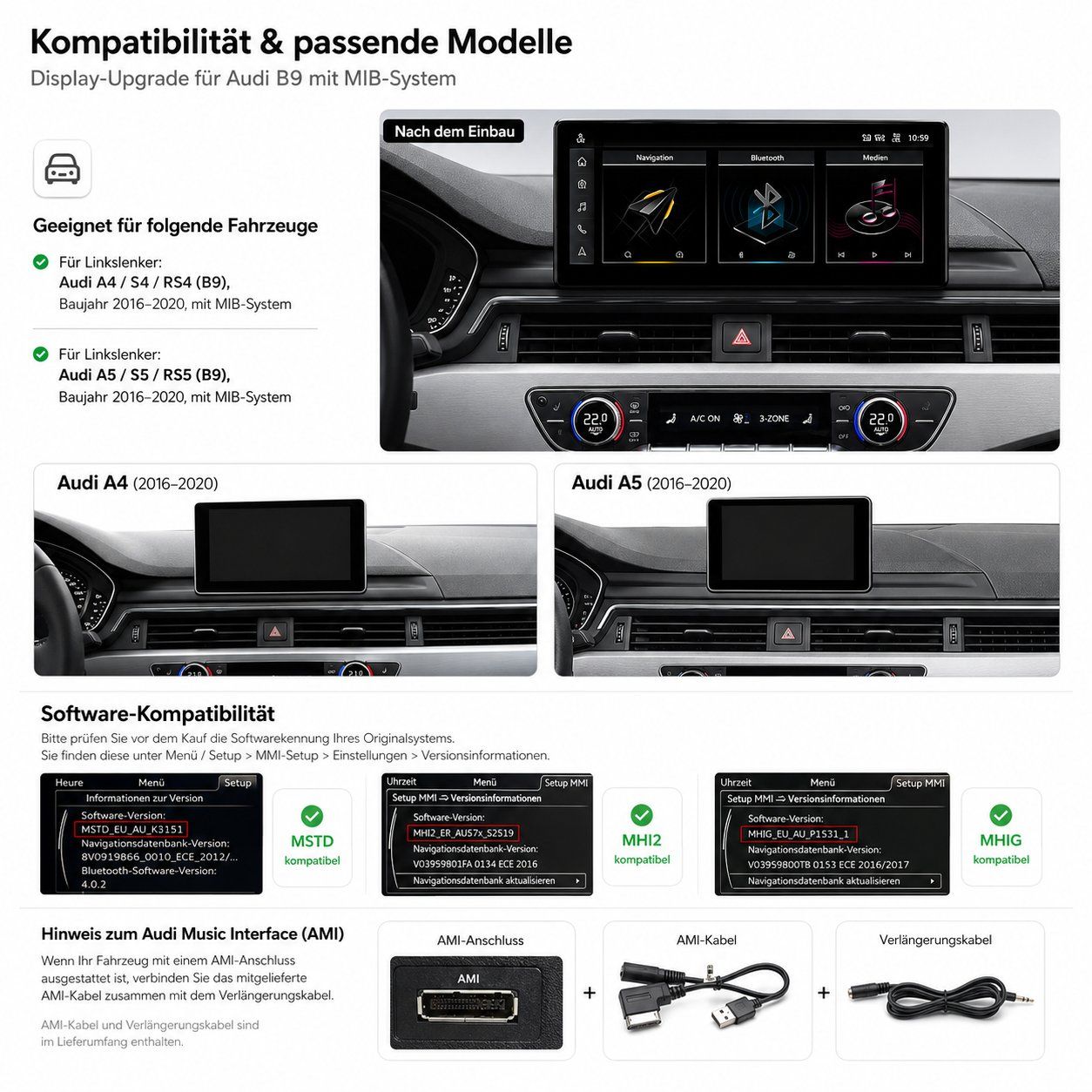 Navigationsgeräte: Audi A4 S4 RS4 Android Blidschirm Upgrade Carplay DAB+ B9 – Neu und originalverpackt aus Chiasso von online.shop 1