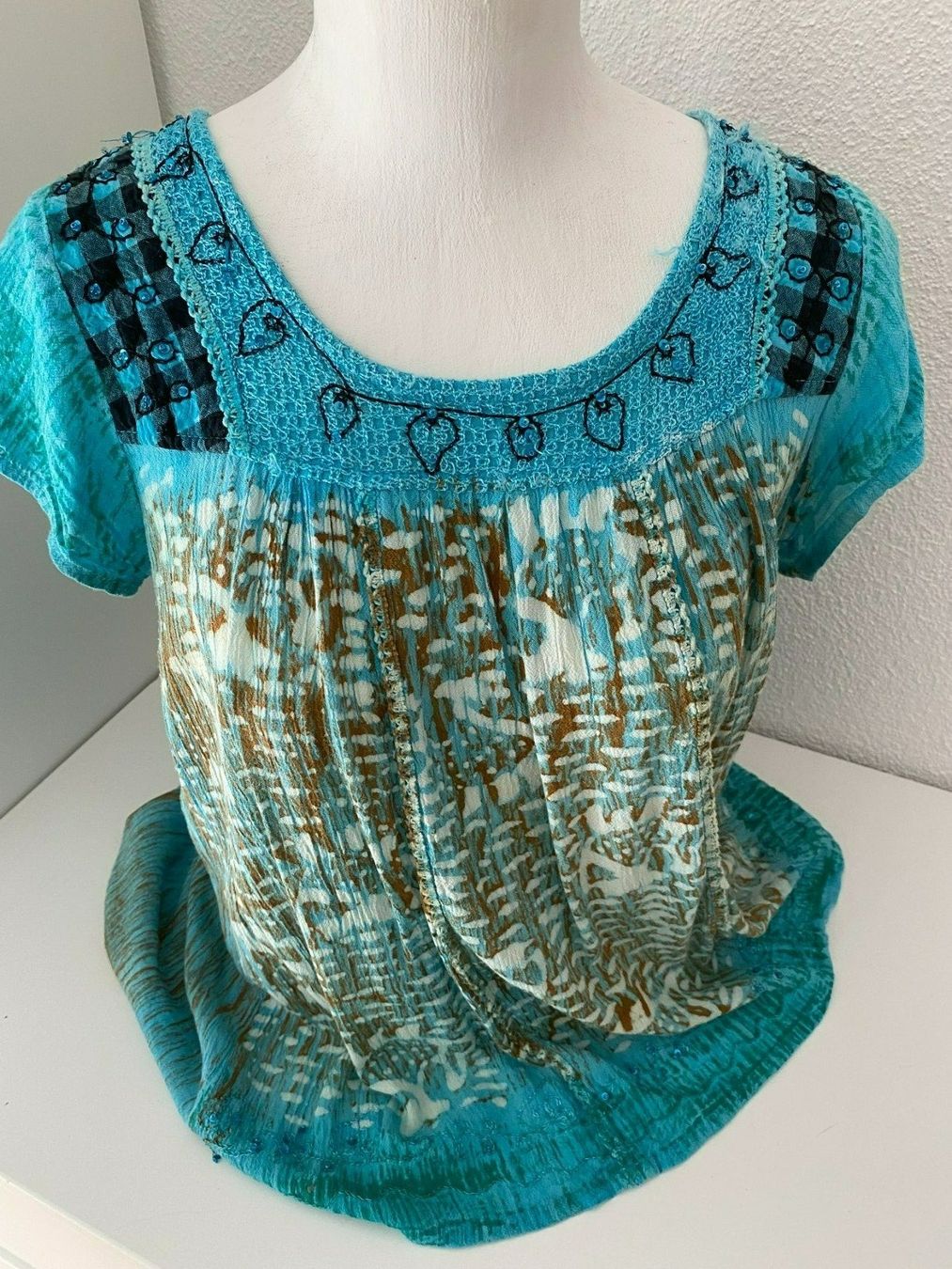 Blusen: Orientalische Kurzarm Bluse,Damen – Gebraucht aus Meienried von  1
