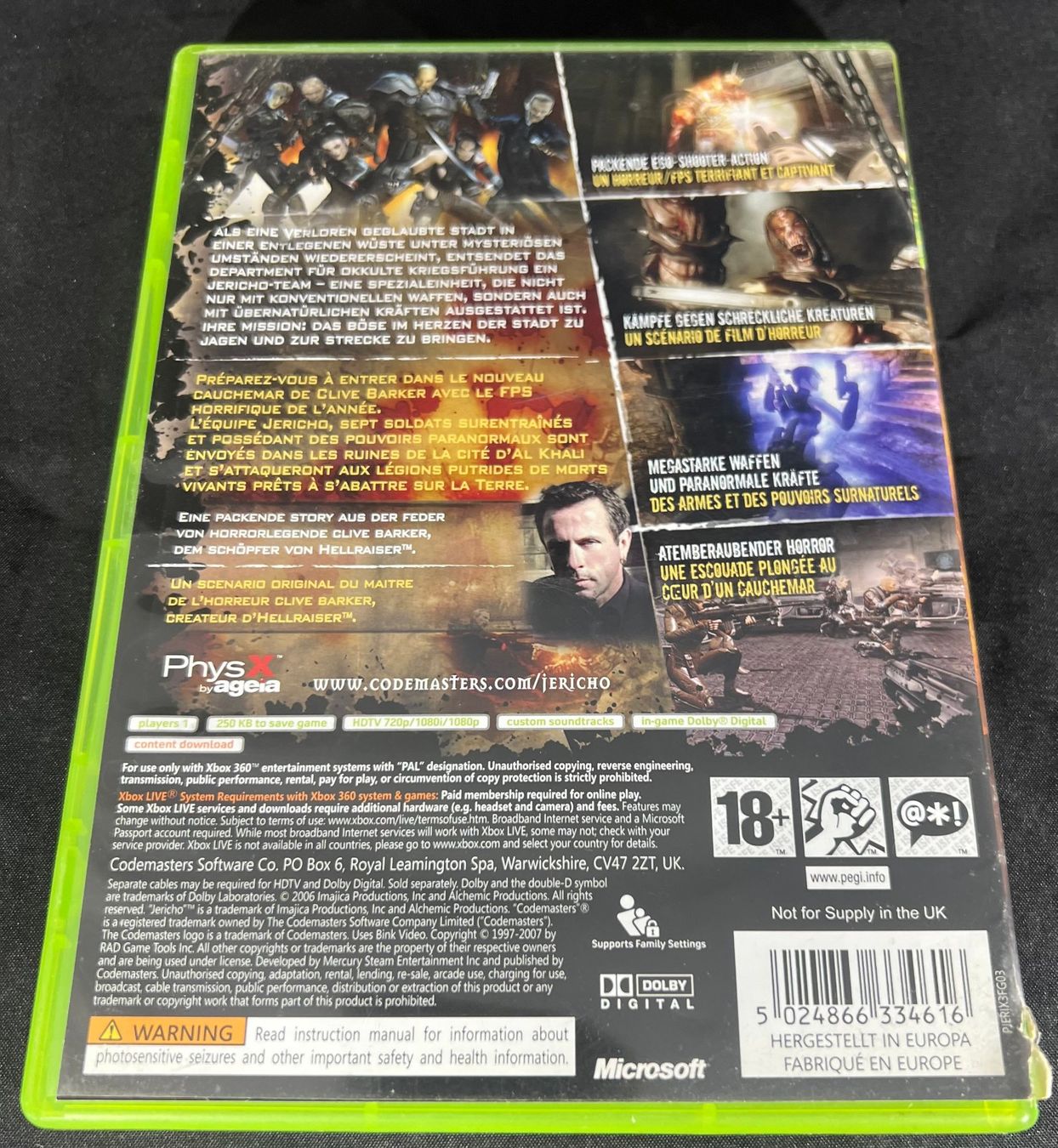 Microsoft Giochi: Jeu Xbox 360 : Clive Barker's Jericho – Usato da Biel/Bienne venduto da new-life 2