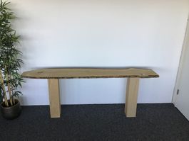 Regal Baumkante + Massivholzblock Eiche