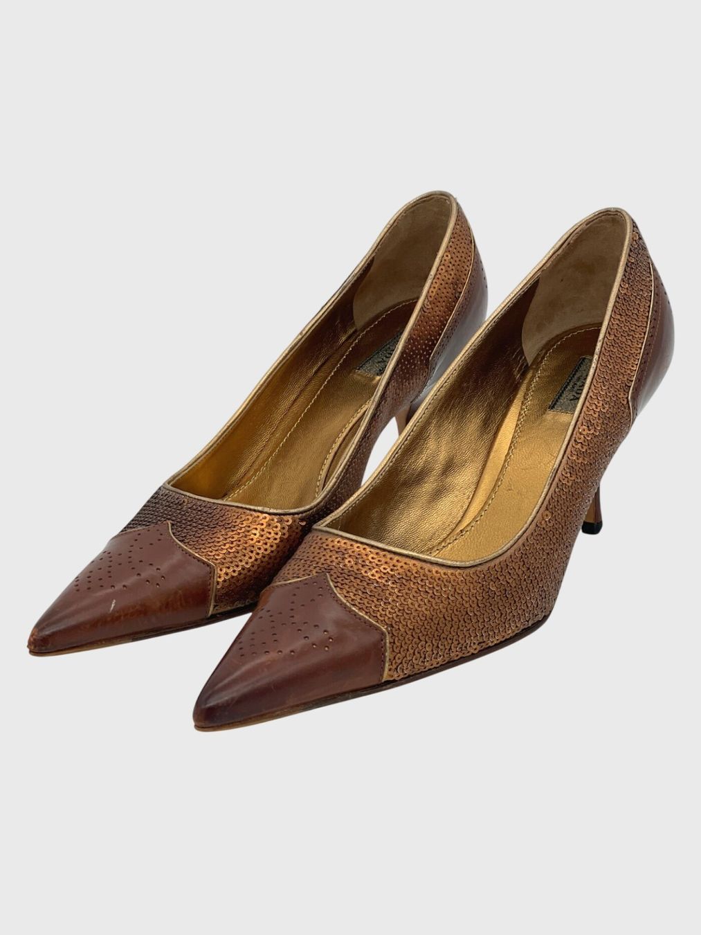 Prada Damenschuhe: Prada Sequin Pointed Toe Pump EU 36.5 Braun – Gebraucht aus Zürich von shoe_shop 2