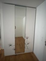 ikea Pax wardrobe white with mirror and floral print