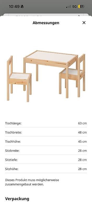 Ikea Set di tavolo e panche: KINDERTISCH MIT 2 STÜHLEN IKEA LÄTT – Usato da Niederhasli venduto da Brkslmn 3