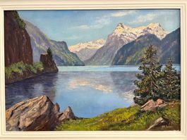 80x60/E. Frei/ Ölgemälde Bristenstock Vielwaldstättersee