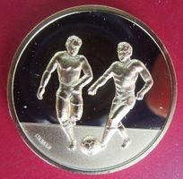 Auszeichnung Medaille für FUSSBALLER - goldfarben - PP 33mm