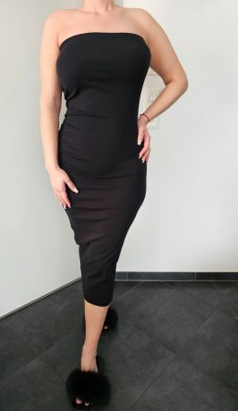 Schickes, enganliegendes, schwarzes Sommerkleid, Gr. L