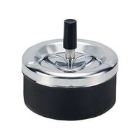 Drehaschbecher, Ascher, Metall, schwarz