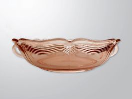 Vintage Glasschale altrosa mit Henkeln guter Zustand