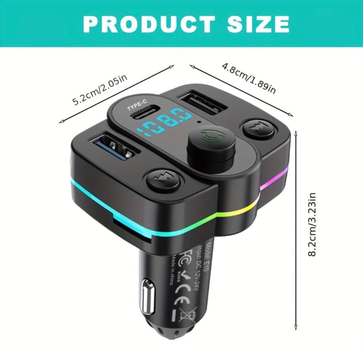 Unità & Adattatore: Neuer FM Transmitter mit USB, Type-C und Rainbow LED! – Nuovo e nell'imballaggio originale da Emmenbrücke venduto da ShopDirect 2