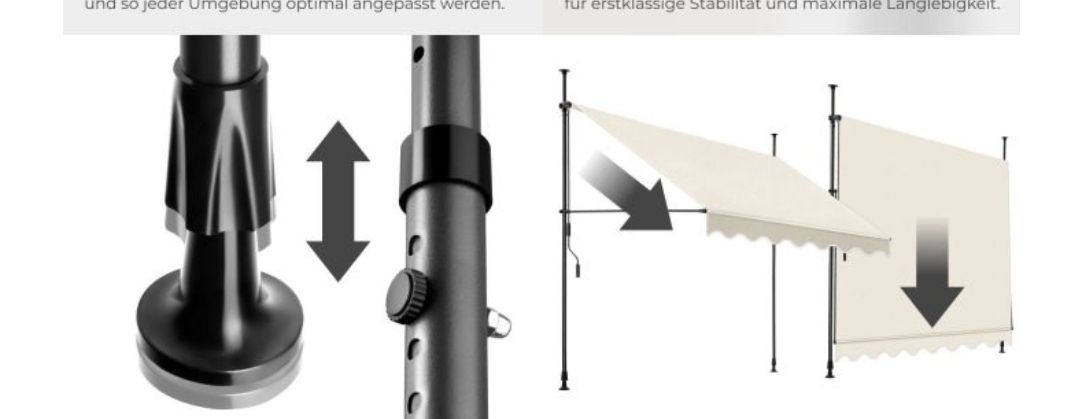 Markisen: Klemmmarkise beige 250 x 180 cm – Neu (gemäss Beschreibung) aus Rotkreuz von NextChance 2