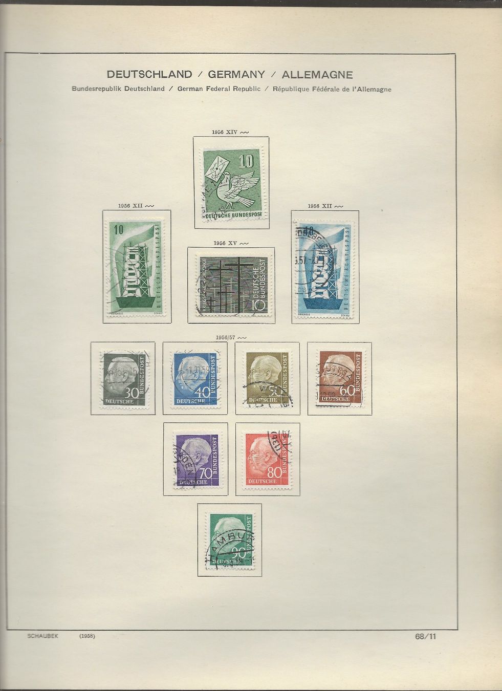 Tutti i francobolli: Marken Deutschland BRD 1955 bis 1958 – Usato da Au ZH venduto da xelagreb01 4
