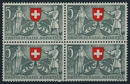 1953 - Pro Patria - Viererblock - Abart - postfrisch **