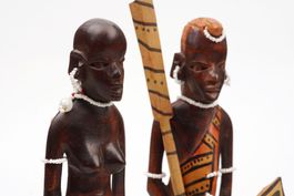 2 handgeschnitzte Afrikanische Figuren, 31cm