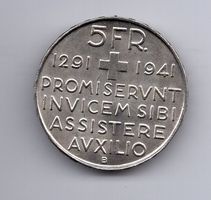 (786) Schweiz, 5 Franken, Gedenkmünze, 1941, top stgl