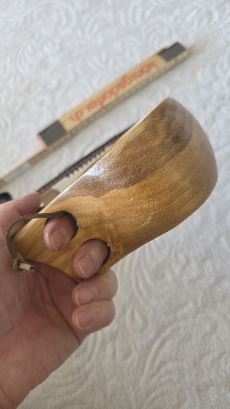 Zubehör: Handgefertigtes Jagdmesser 4116 Stahl + Walnussholz + Kuksa  – Neu und originalverpackt aus St. Margrethen SG von Duezenli61 5