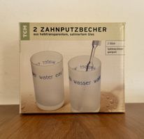 2 Zahnputzbecher Wasser Glas von TCM Tchibo NEU & OVP