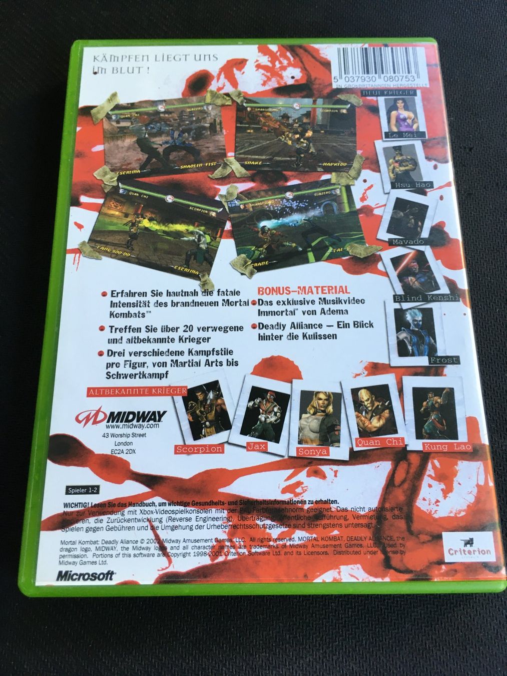 Microsoft Giochi: Mortal Kombat Deadly Alliance - Xbox Game – Usato da St.Gallen venduto da Punktchen01 1