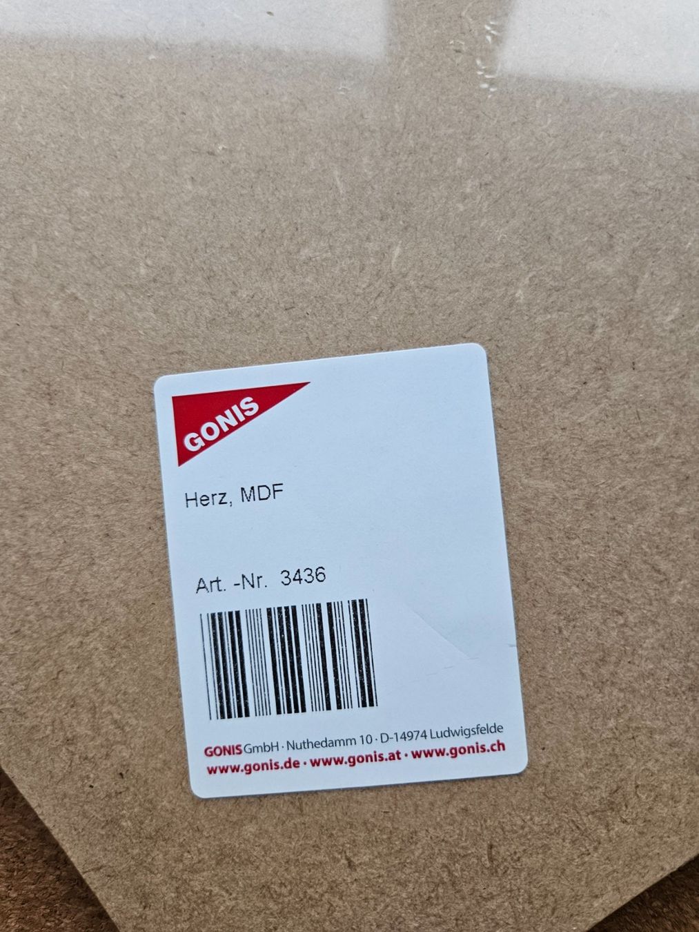 Holzartikel: GONIS MDF Herz gross – Neu und originalverpackt aus Dierikon von pizziletta 1