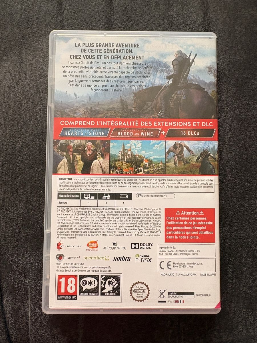 Nintendo Giochi: Jeu Switch The Witcher 3 Complete Edition état neuf – Usato da Carouge GE venduto da irma016 2