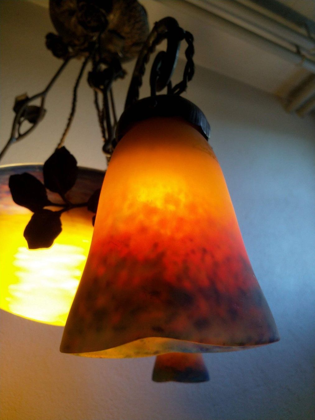 Müller Lampadari & plafoniere: Muller Freres Art Nouveau Leuchter – Difettoso da stettlen venduto da VintageBern_ch