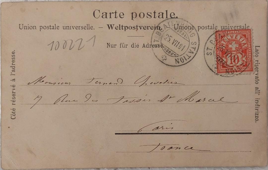 Cartoline postali: St. BEATENBERG - Kurshaus- 1901 – Usato da Delémont venduto da Domdom1 1