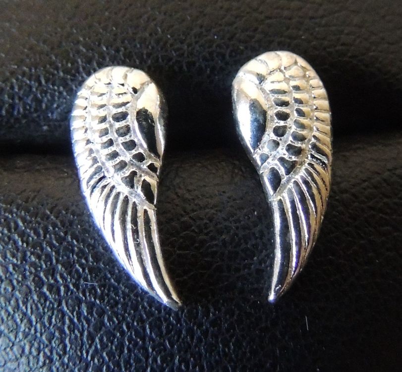Viwind Orecchini A Bottone Ali D'Angelo In Argento 925 - Gioielli A Forma Di Cuore Con Ali, Regalo Con Scatola Portagioie - 2