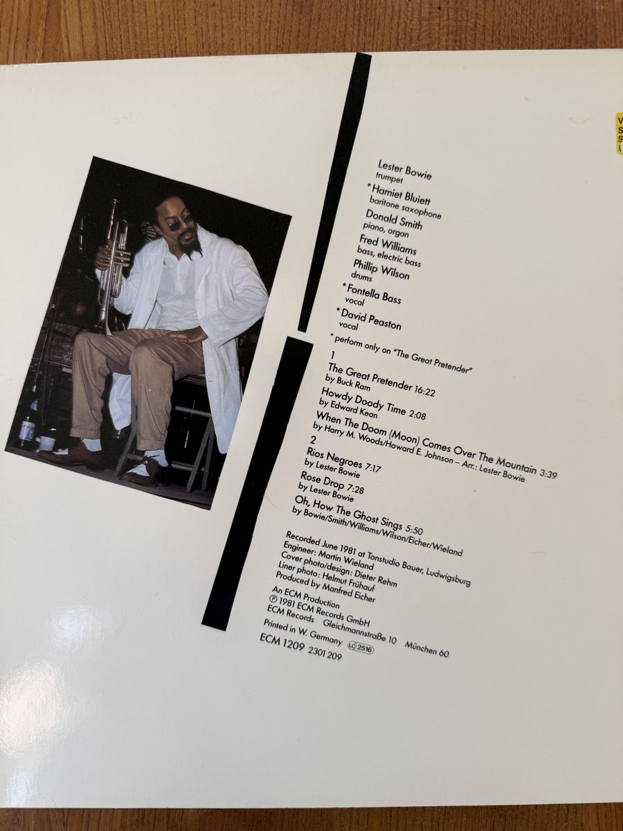 Dischi in vinile: Lester Bowie: The Great Pretender – Usato da Winterthur venduto da romaroma 1