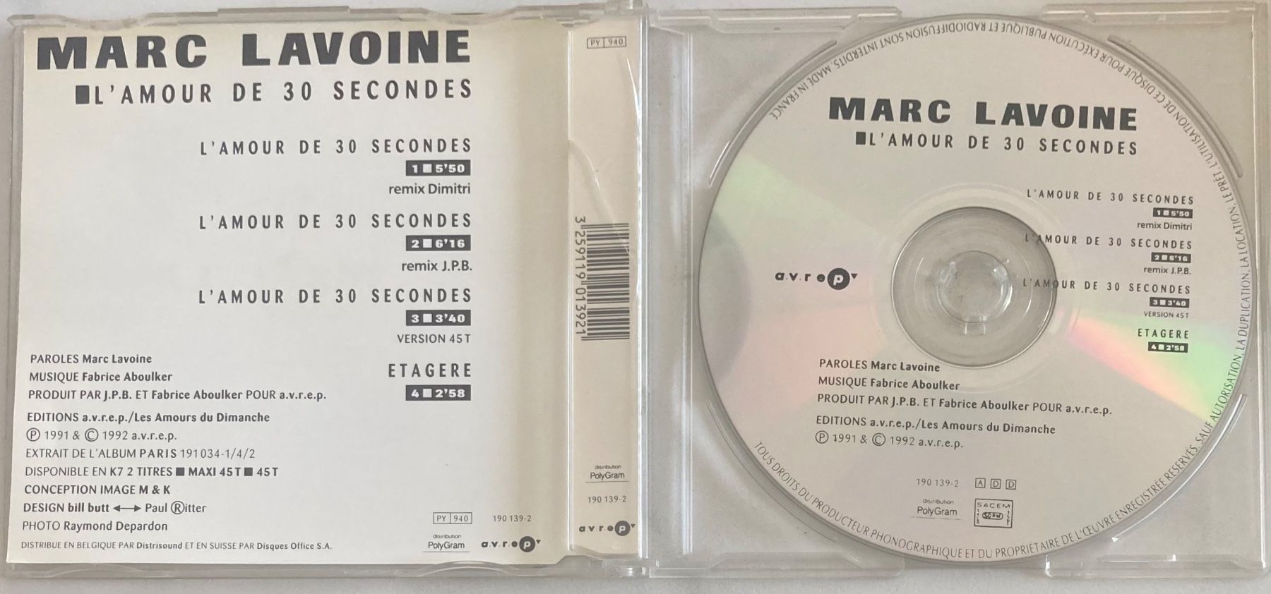CD: MARC LAVOINE - L'AMOUR DE 30 SECONDES – Usato da Poliez-Pittet venduto da Newtown-Records 1