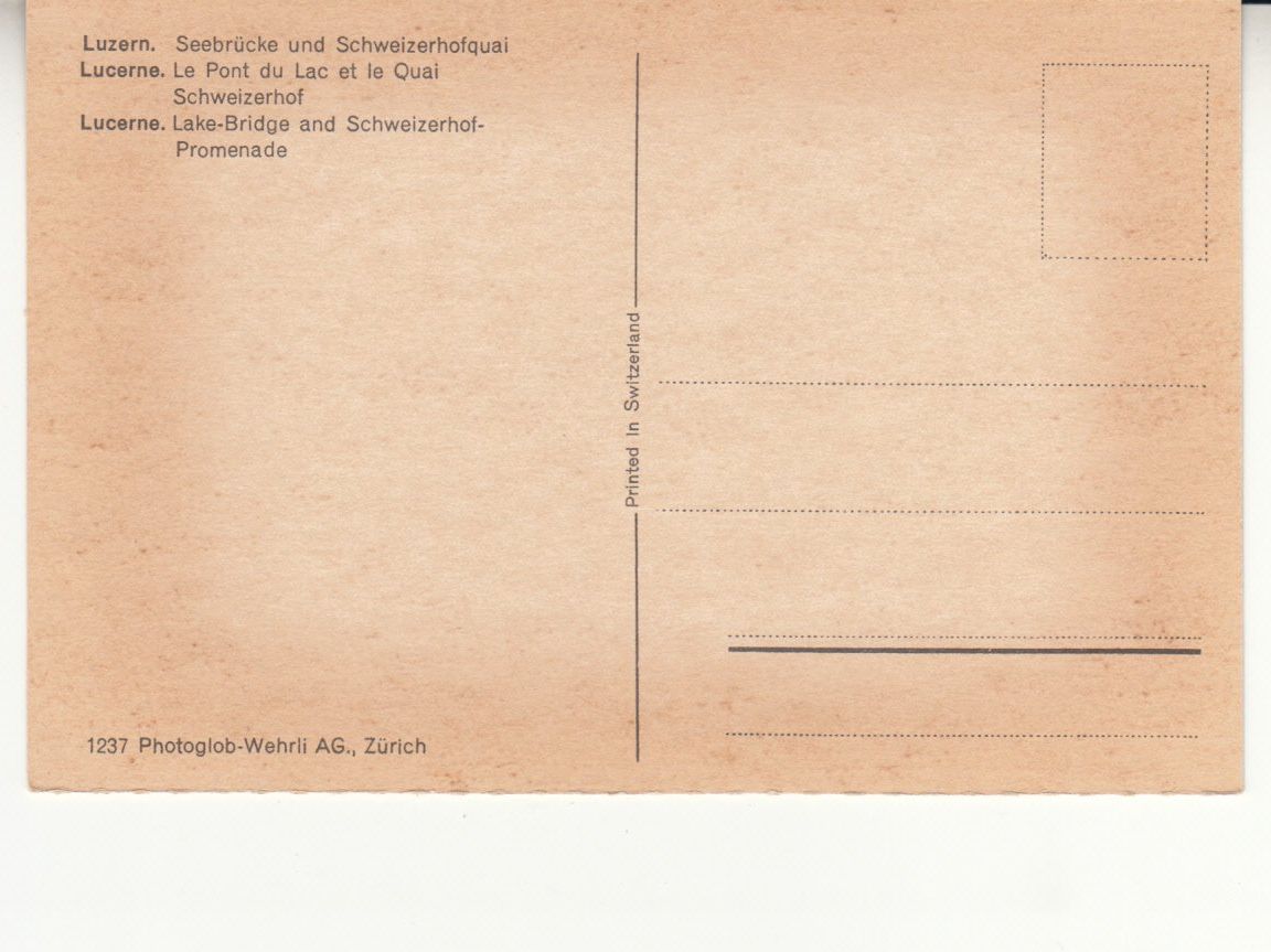 Cartoline postali: Luzern Photoglob 1237 ca. 1960 – Usato da Bürglen TG venduto da StampGraf 1