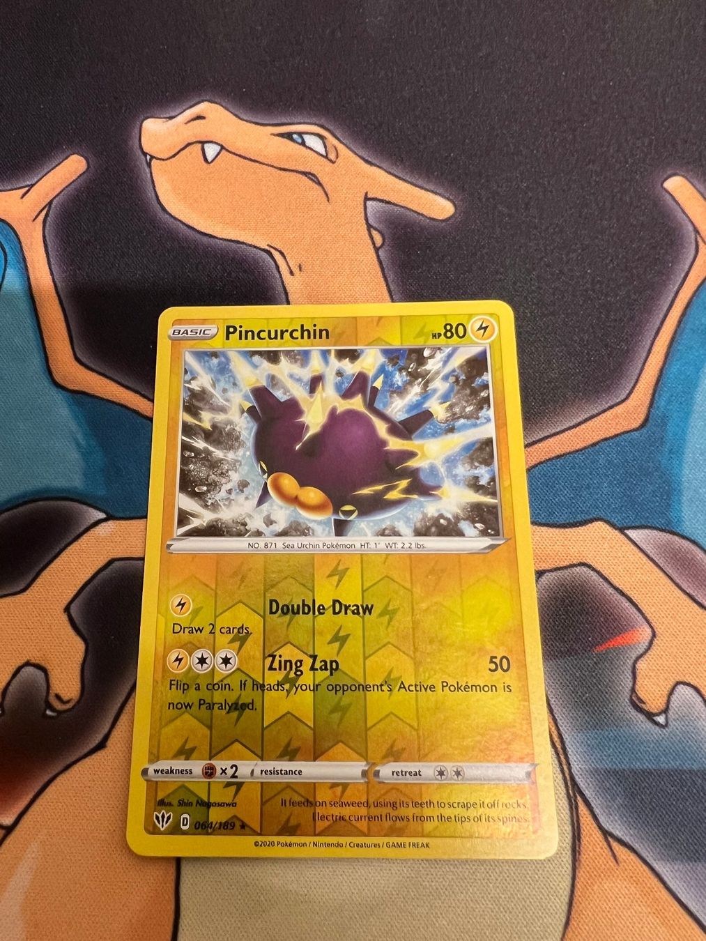 Pokémon Sammelbilder & Trading cards: Pincurchin (DAA 64) - Reverse Holo - Darkness Ablaze – Neu (gemäss Beschreibung) aus Bülach von Pfrenzel